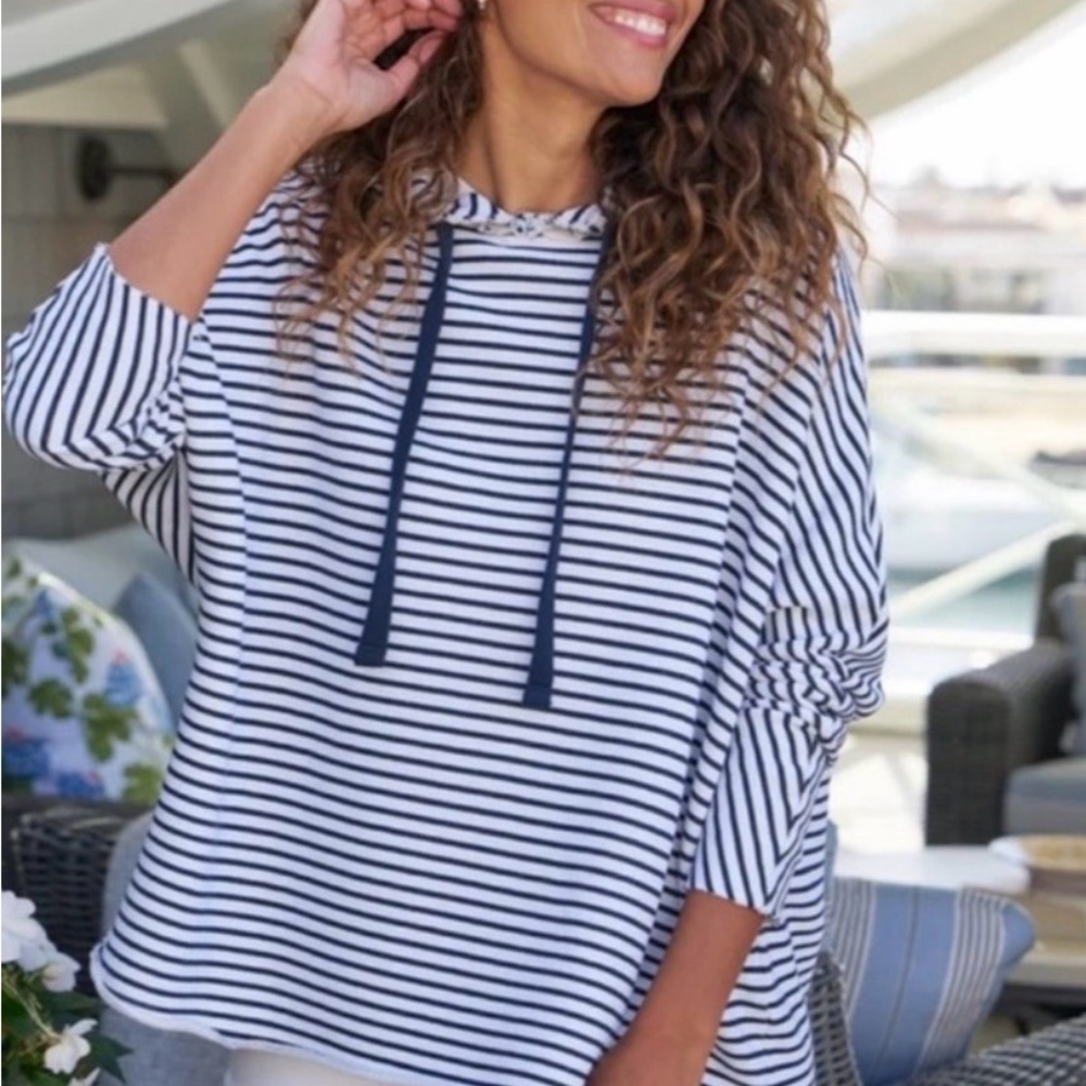 Frank & Eileen Classic Kane Striped Hoodie Brand New